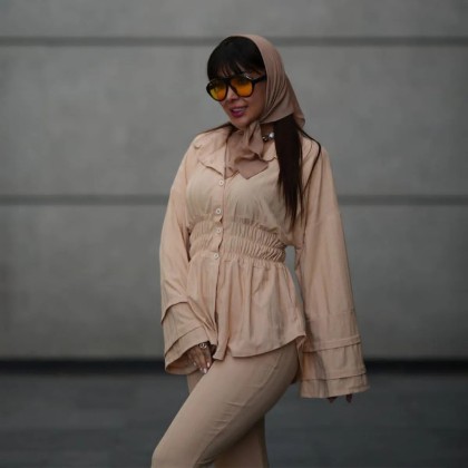 بلوز  شلوار کمر کش زنانه 40457