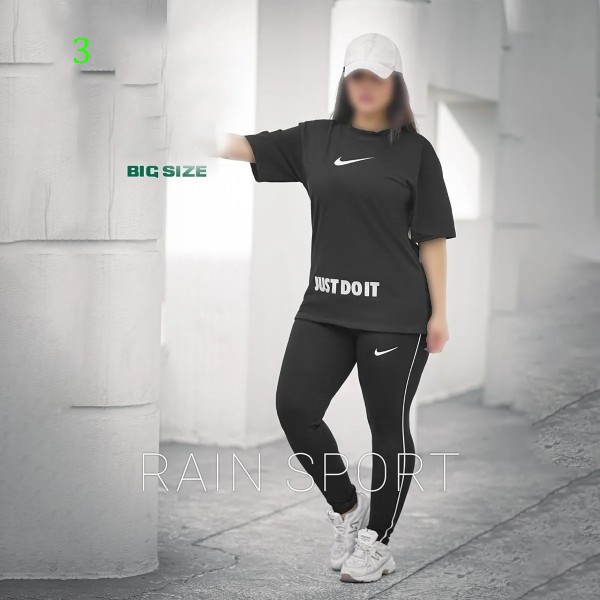 ست تیشرت شلوار سایز بزرگ زنانه 4052