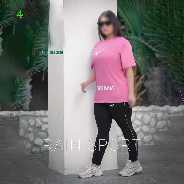 ست تیشرت شلوار سایز بزرگ زنانه 4052