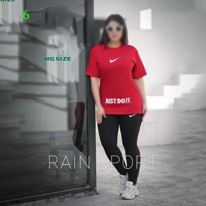 ست تیشرت شلوار سایز بزرگ زنانه 4052
