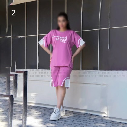 تیشرت شلوارک دمپا گشاد زنانه 90643