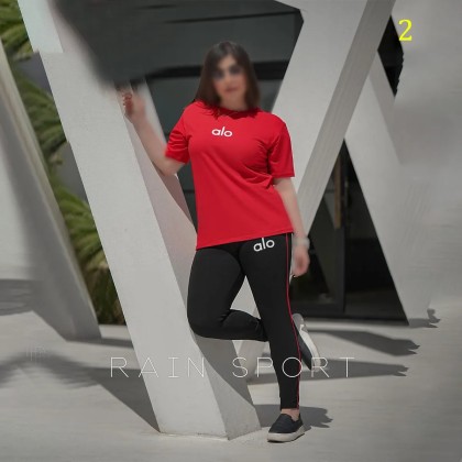 ست تیشرت شلوار سایز بزرگ alo زنانه 4097