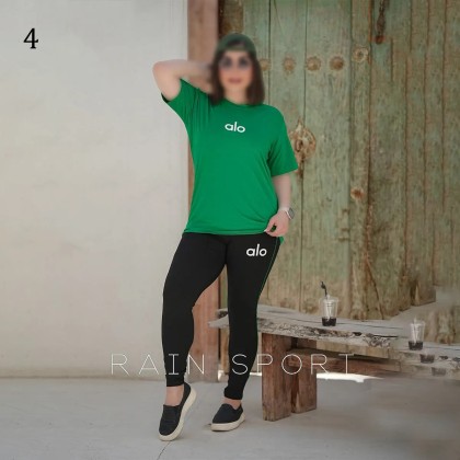 ست تیشرت شلوار سایز بزرگ alo زنانه 4097