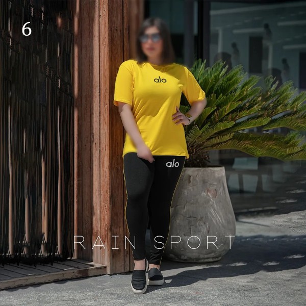 ست تیشرت شلوار سایز بزرگ alo زنانه 4097