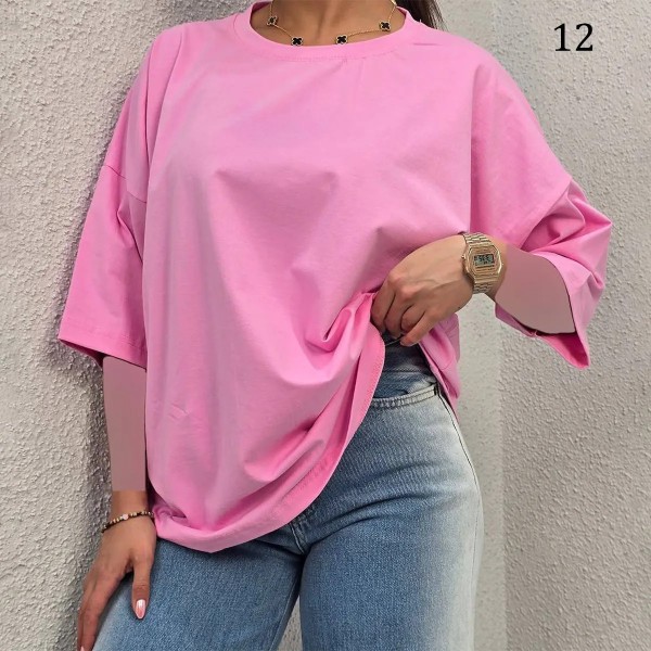 تیشرت باکسی ساده زنانه 88525