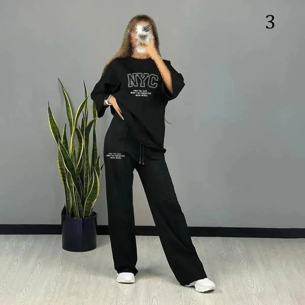 بلوز و شلوار طرح دار زنانه 08419