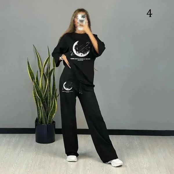 بلوز و شلوار طرح دار زنانه 08419