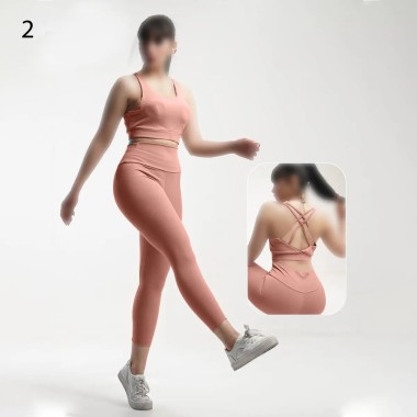 ست نیم تنه کاپدار لگ کمرگن ورزشی زنانه 5193 2