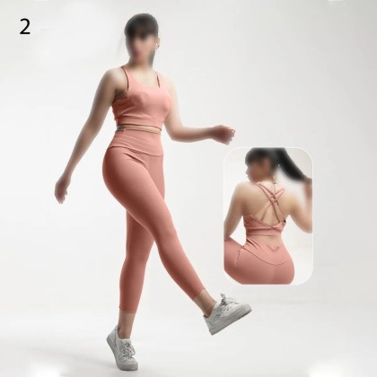 ست نیم تنه کاپدار لگ کمرگن ورزشی زنانه 5193