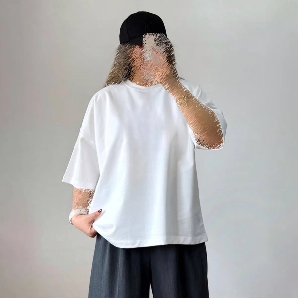 تیشرت باکسی پنبه زنانه 46235