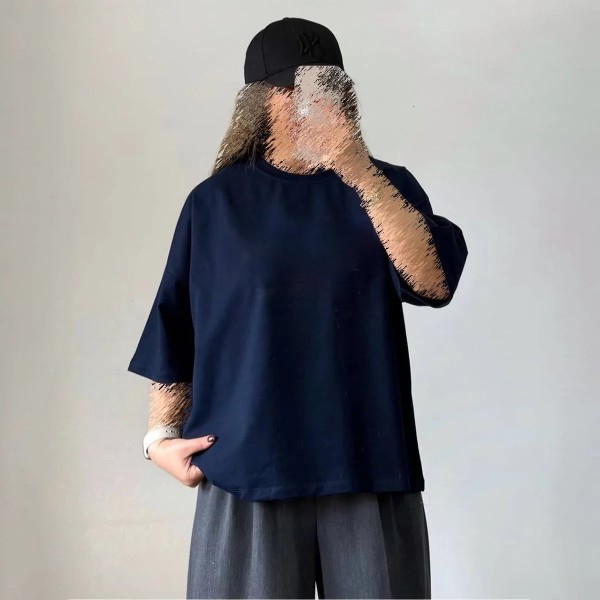 تیشرت باکسی پنبه زنانه 46235