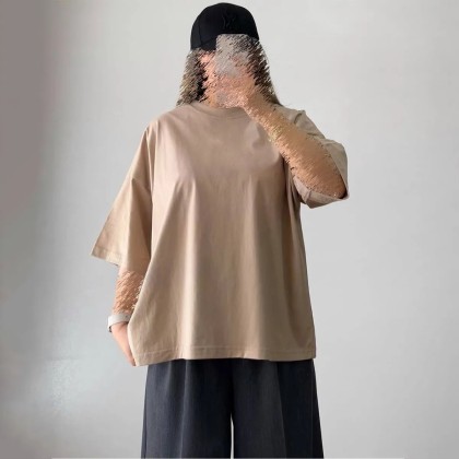 تیشرت باکسی پنبه زنانه 46235