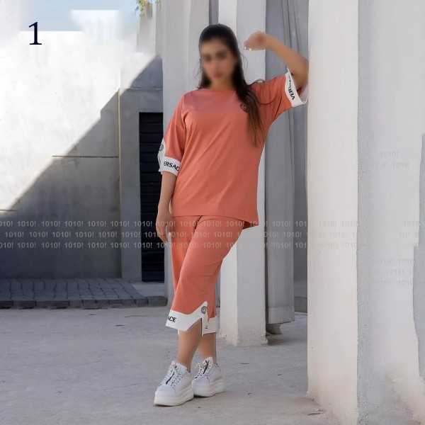 تیشرت شلوارک دمپا گشاد زنانه 02365