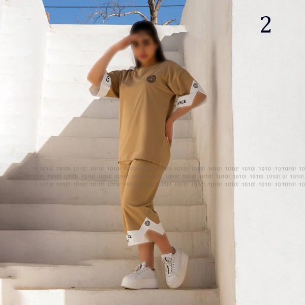 تیشرت شلوارک دمپا گشاد زنانه 02365