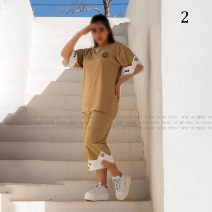 تیشرت شلوارک دمپا گشاد زنانه 02365