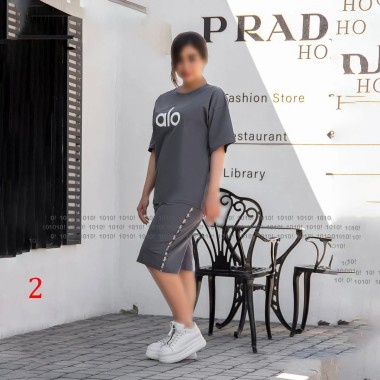 تیشرت شلوارک دمپا گشاد alo زنانه 87056 2