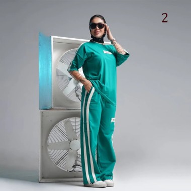 ست تیشرت و شلوار اسلش زنانه 30227 2