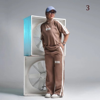 ست تیشرت و شلوار اسلش زنانه 30227