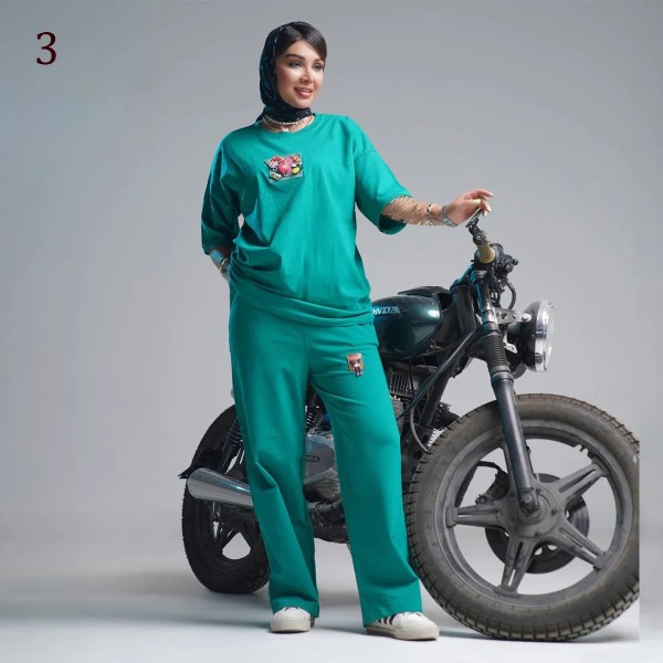 ست تیشرت و شلوار اسلش زنانه 09411