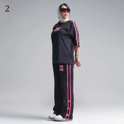 ست تیشرت و شلوار اسلش زنانه 64700
