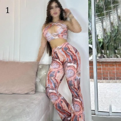 نیم تنه با شلوار چاپی زنانه R059