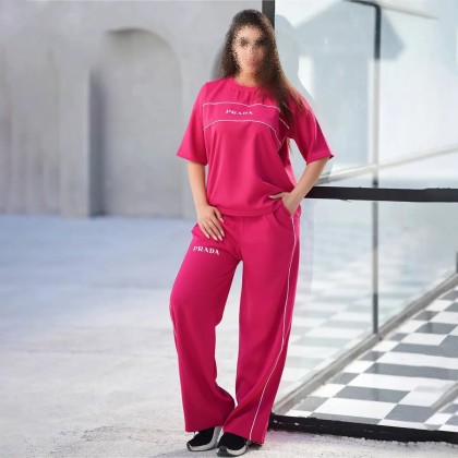 ست تیشرت شلوار زنانه طرح پرادا مدل کاتالون