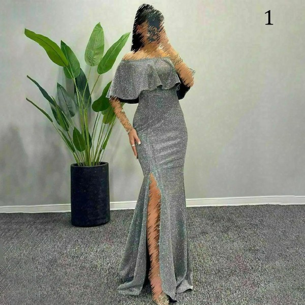 پیراهن مجلسی یقه دلبری زنانه V121