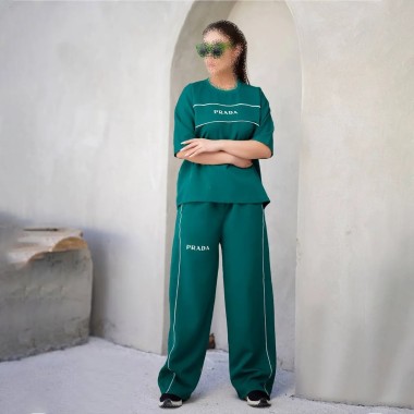 ست تیشرت شلوار زنانه طرح پرادا مدل کاتالون 2