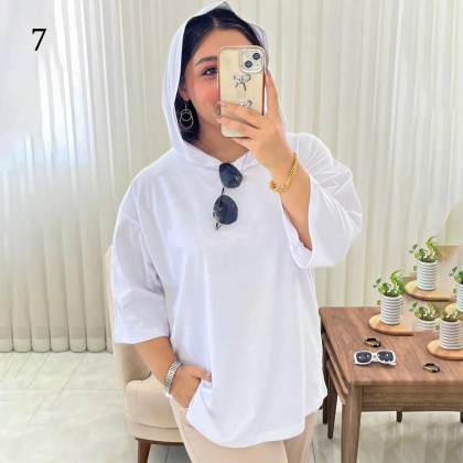 تیشرت باکسی کلاهدار‌ زنانه 02191