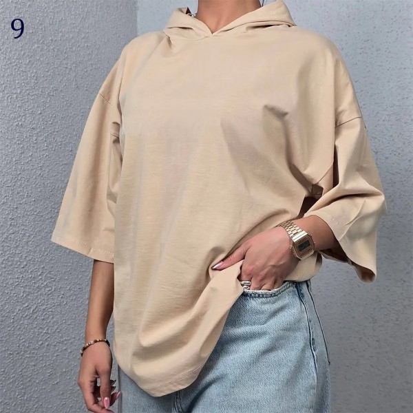 تیشرت باکسی کلاهدار کاتالون 09655
