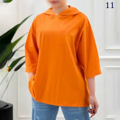 تیشرت باکسی کلاهدار کاتالون 09655