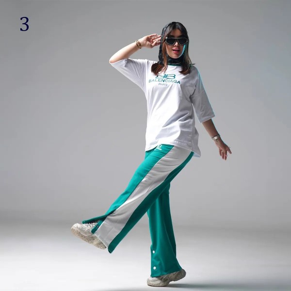 ست تیشرت و شلوار اسلش زنانه 91597