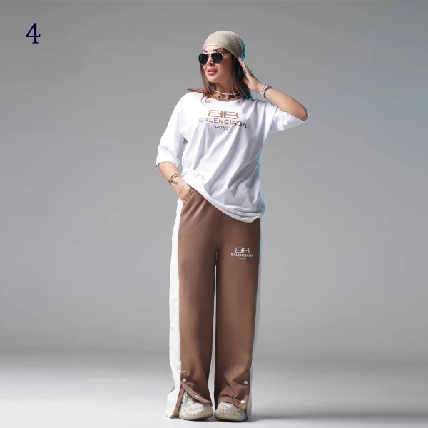 ست تیشرت و شلوار اسلش زنانه 91597