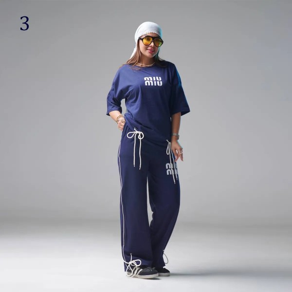 ست تیشرت و شلوار اسلش زنانه 48539