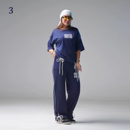ست تیشرت و شلوار اسلش زنانه 48539