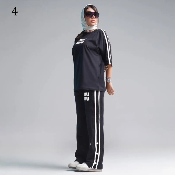 ست تیشرت و شلوار اسلش زنانه 64700
