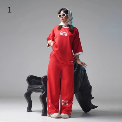 ست تیشرت و شلوار زنانه 59186