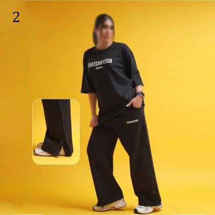 تیشرت شلوار لش جیبدار زنانه 5992