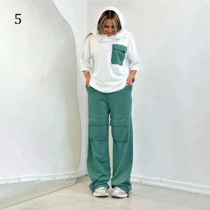 ست تیشرت شلوار کارگو زنانه 96973