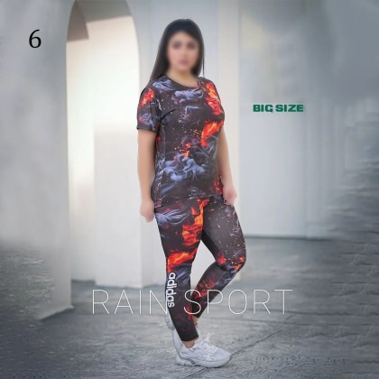 ست تیشرت شلوار سایز بزرگ زنانه 4054